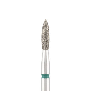 Diamond bit "flame" sharp green, L- 10,0 mm, Ø2,3 mm
