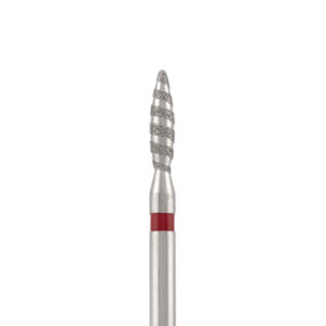 Diamond bit "tornado" safe red, L- 10,0 mm, Ø2,1 mm