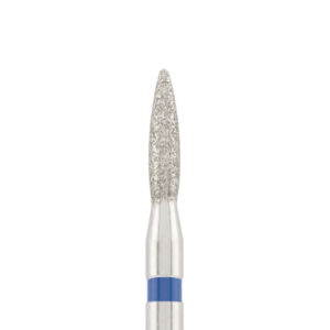 Diamond bit "flame" safe blue, L- 8,0 mm, Ø2,1 mm