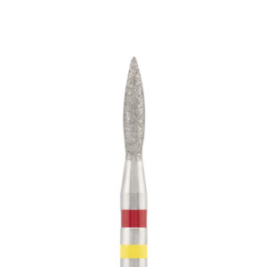 Diamond bit "flame" red-yellow, L- 8,0 mm, Ø1,8 mm