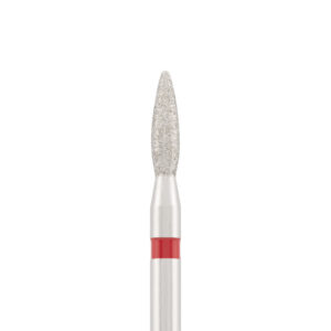 Diamond bit "flame" safe red, L- 8,0 mm, Ø2,1 mm